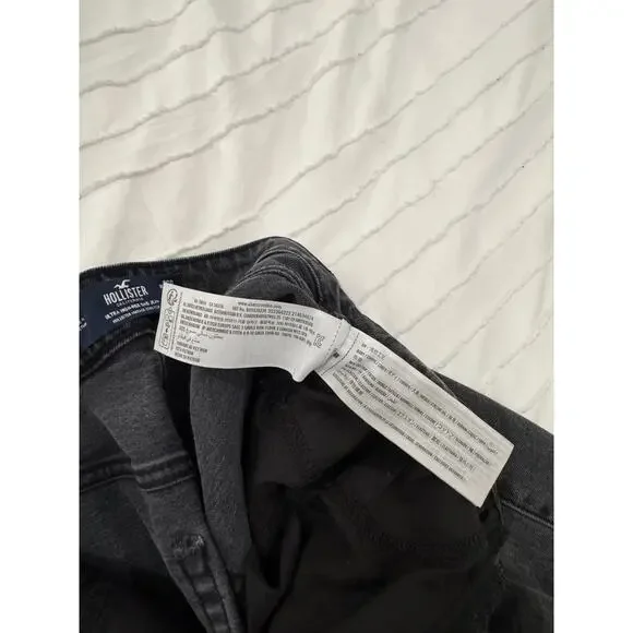 Hollister Dad Jeans Women's 2R W26R Black Distressed Y2K Grunge Skater Baddie - Picture 12 of 16